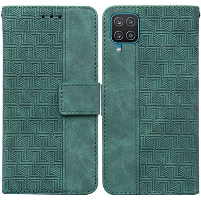 For Samsung Galaxy A42 5G Geometric Embossed Leather Phone Case(Green) - Galaxy Phone Cases by buy2fix | Online Shopping UK | buy2fix