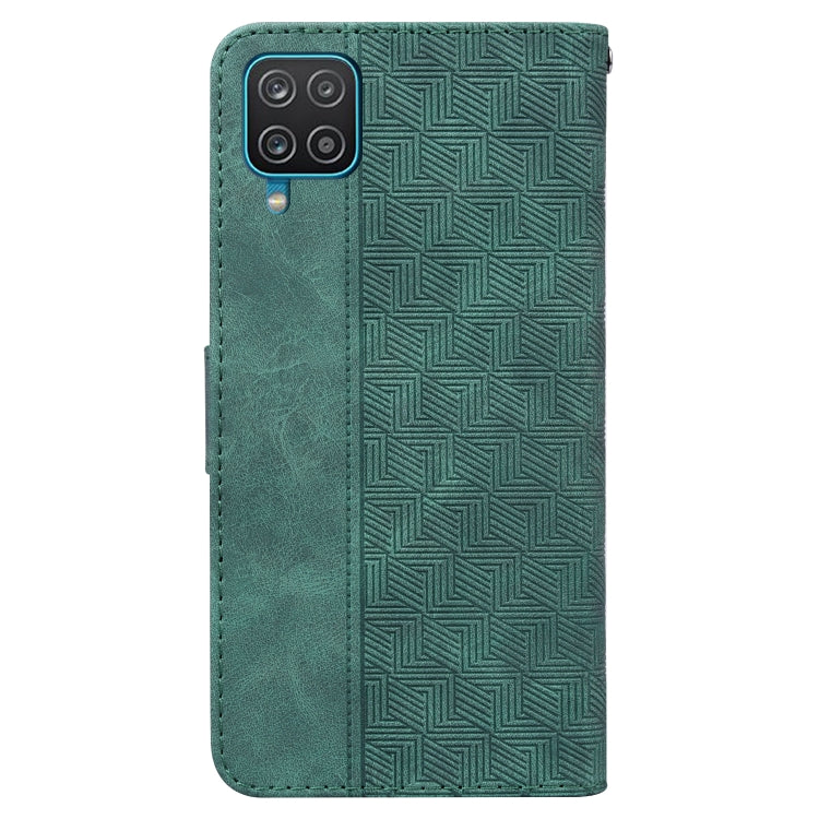 For Samsung Galaxy A42 5G Geometric Embossed Leather Phone Case(Green) - Galaxy Phone Cases by buy2fix | Online Shopping UK | buy2fix