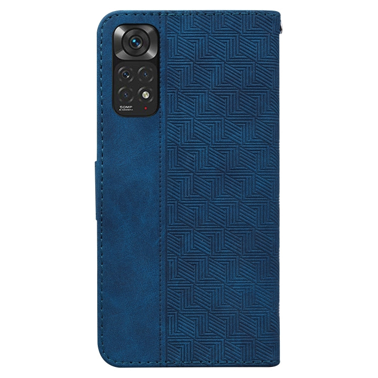 For Xiaomi Redmi Note 11 / Note 11S Geometric Embossed Leather Phone Case(Blue) by buy2fix