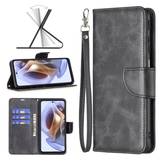 For Motorola Moto G31 / G41 Side Fingerprint Retro Lambskin Texture Leather Phone Case(Black) - Motorola Cases by buy2fix | Online Shopping UK | buy2fix