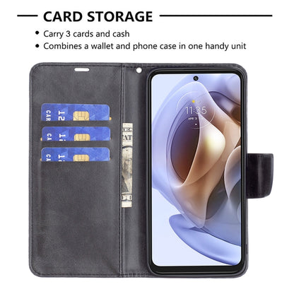 For Motorola Moto G31 / G41 Side Fingerprint Retro Lambskin Texture Leather Phone Case(Black) - Motorola Cases by buy2fix | Online Shopping UK | buy2fix