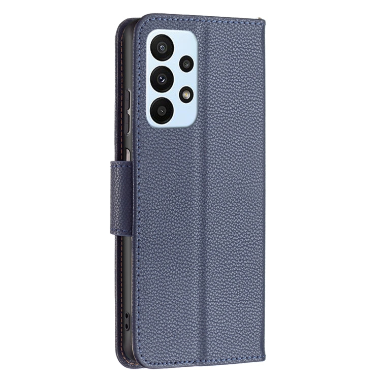 For Samsung Galaxy A23 5G Litchi Texture Pure Color Leather Phone Case(Dark Blue) - Galaxy Phone Cases by buy2fix | Online Shopping UK | buy2fix