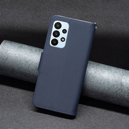 For Samsung Galaxy A23 5G Litchi Texture Pure Color Leather Phone Case(Dark Blue) - Galaxy Phone Cases by buy2fix | Online Shopping UK | buy2fix