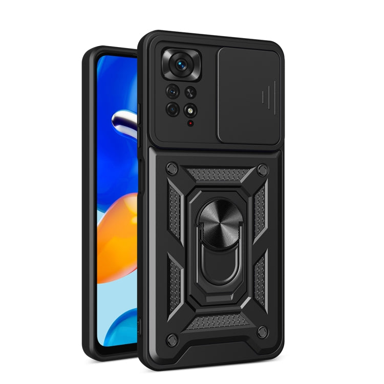 For Xiaomi Redmi Note 11 Pro (Global) Sliding Camera Cover TPU+PC Phone Case(Black) by buy2fix
