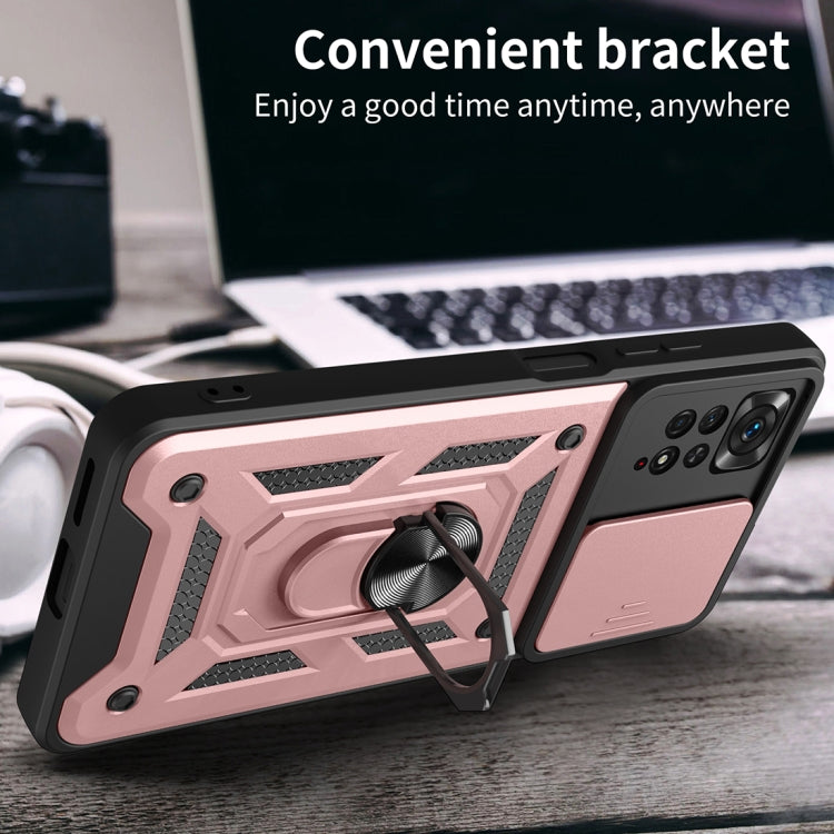 For Xiaomi Redmi Note 11 Pro (Global) Sliding Camera Cover TPU+PC Phone Case(Black) by buy2fix