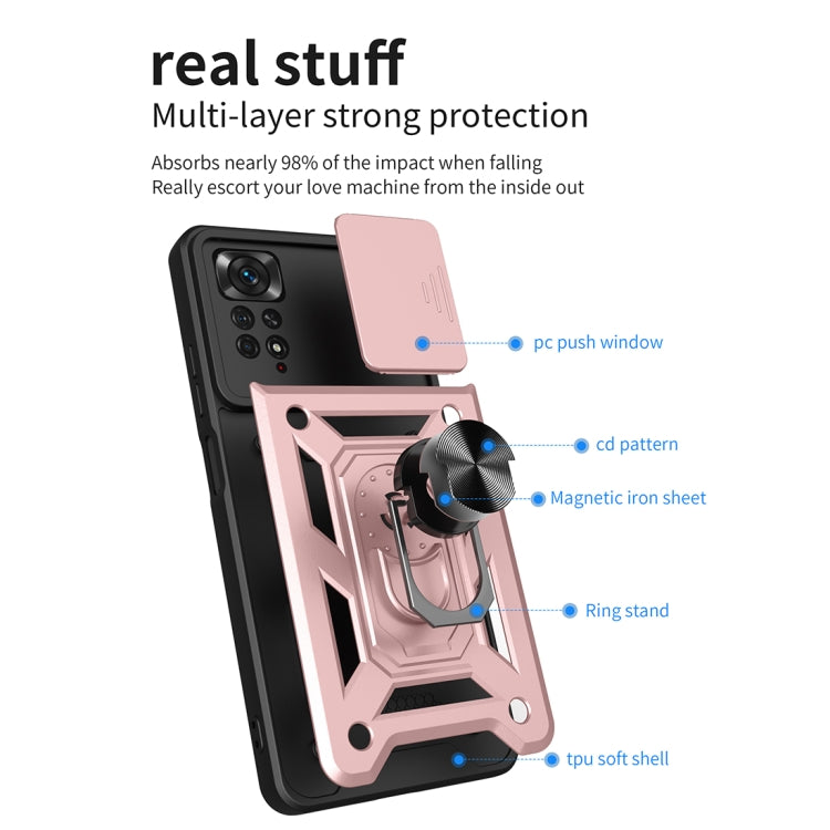 For Xiaomi Redmi Note 11 Pro (Global) Sliding Camera Cover TPU+PC Phone Case(Black) by buy2fix