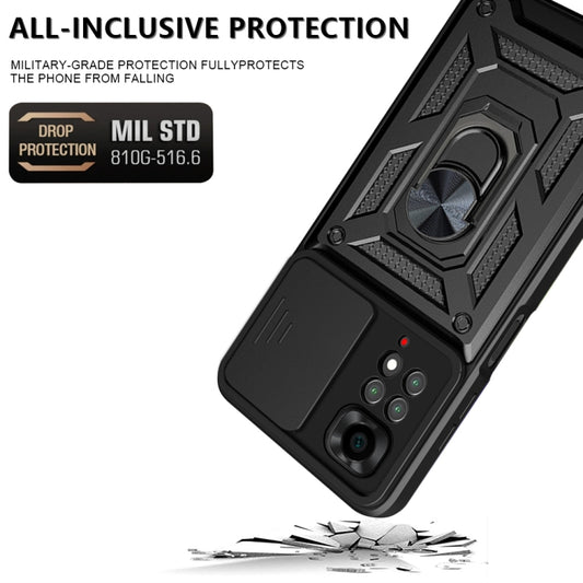 For Xiaomi Redmi Note 11S Sliding Camera Cover TPU+PC Phone Case(Black) - Xiaomi Cases by buy2fix | Online Shopping UK | buy2fix