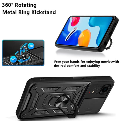 For Xiaomi Redmi Note 11S Sliding Camera Cover TPU+PC Phone Case(Black) - Xiaomi Cases by buy2fix | Online Shopping UK | buy2fix