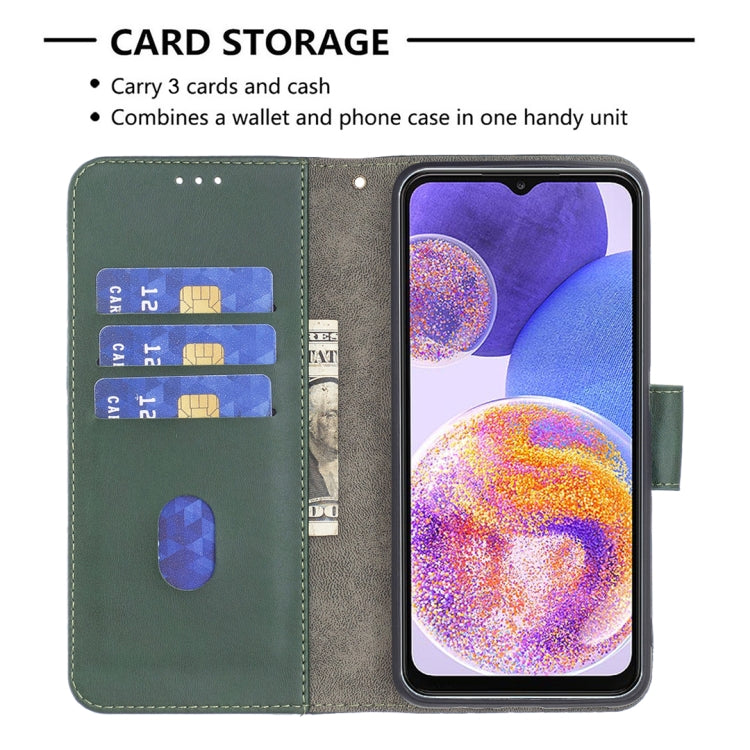 For Samsung Galaxy A23 5G Matching Color Crocodile Texture Leather Phone Case(Green) by buy2fix