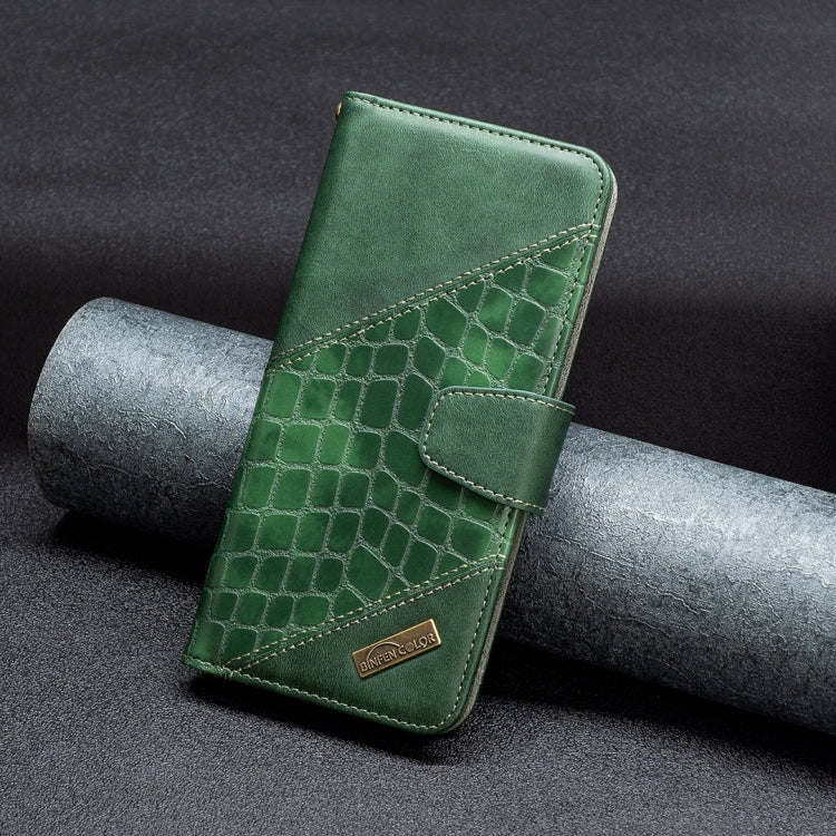 For Samsung Galaxy A23 5G Matching Color Crocodile Texture Leather Phone Case(Green) by buy2fix