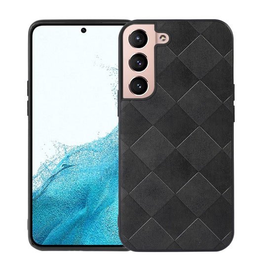 For Samsung Galaxy S22 5G Weave Plaid PU Phone Case(Black) - Galaxy S22 5G Cases by buy2fix | Online Shopping UK | buy2fix