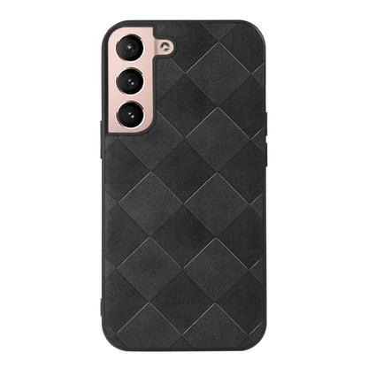 For Samsung Galaxy S22 5G Weave Plaid PU Phone Case(Black) - Galaxy S22 5G Cases by buy2fix | Online Shopping UK | buy2fix