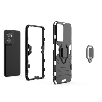 For OnePlus Nord CE 2 5G Magnetic Ring Holder PC + TPU Phone Case(Black) - OnePlus Cases by buy2fix | Online Shopping UK | buy2fix