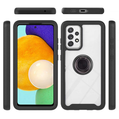 For Samsung Galaxy A53 5G Shockproof PC + TPU Phone Case with Ring Holder(Black) by buy2fix