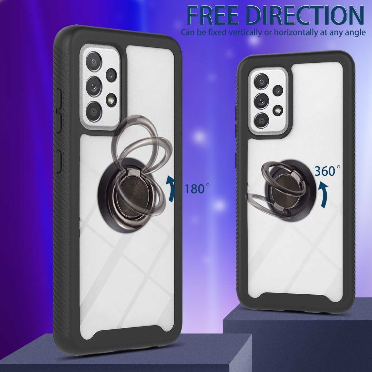 For Samsung Galaxy A53 5G Shockproof PC + TPU Phone Case with Ring Holder(Black) by buy2fix