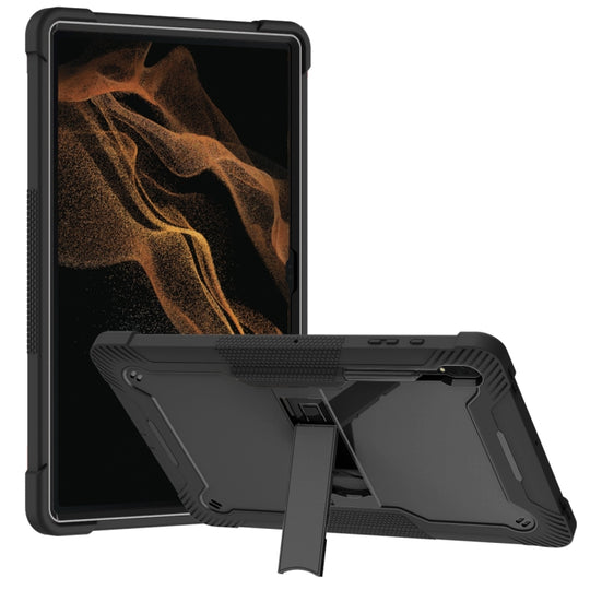 For Samsung Galaxy Tab S9  Ultra / S8 Ultra Silicone + PC Shockproof Protective Tablet Case(Black)