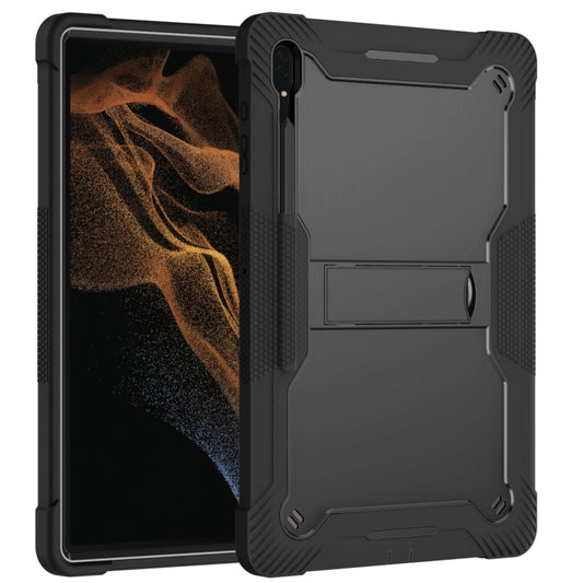 For Samsung Galaxy Tab S9  Ultra / S8 Ultra Silicone + PC Shockproof Protective Tablet Case(Black) - Galaxy Tab S8 Ultra Cases by buy2fix | Online Shopping UK | buy2fix