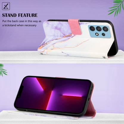 For Samsung Galaxy A13 4G PT003 Marble Pattern Flip Leather Phone Case(LS006) by buy2fix