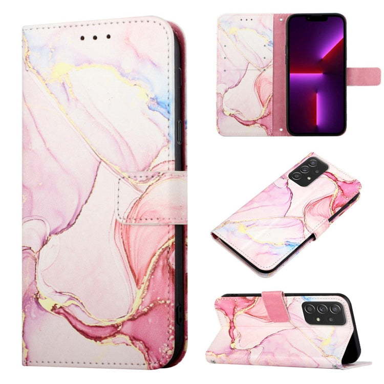 For Samsung Galaxy A53 5G PT003 Marble Pattern Flip Leather Phone Case(LS005) by buy2fix