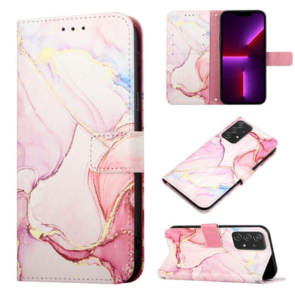 For Samsung Galaxy A53 5G PT003 Marble Pattern Flip Leather Phone Case(LS005) by buy2fix