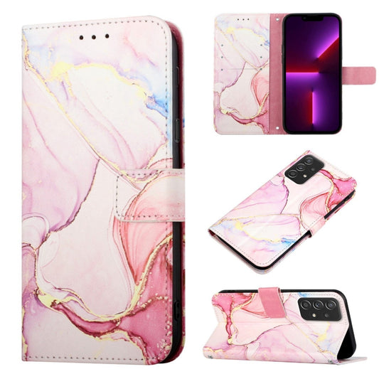 For Samsung Galaxy A53 5G PT003 Marble Pattern Flip Leather Phone Case(LS005) by buy2fix
