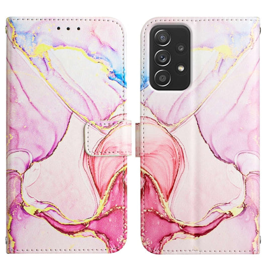 For Samsung Galaxy A53 5G PT003 Marble Pattern Flip Leather Phone Case(LS005) by buy2fix