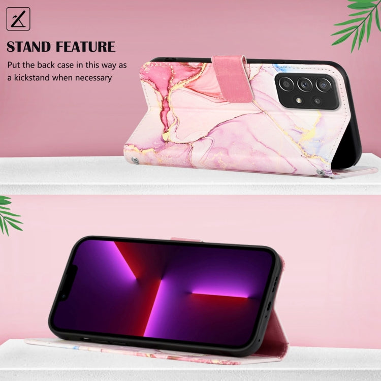 For Samsung Galaxy A53 5G PT003 Marble Pattern Flip Leather Phone Case(LS005) by buy2fix