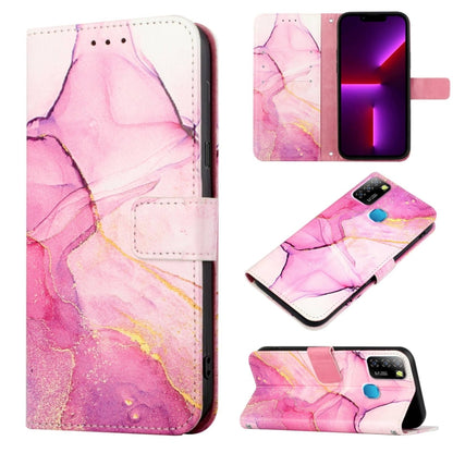 For Infinix Hot 10 Lite / Smart 5 X657 PT003 Marble Pattern Flip Leather Phone Case(Pink Purple Gold LS001) - Infinix Cases by buy2fix | Online Shopping UK | buy2fix