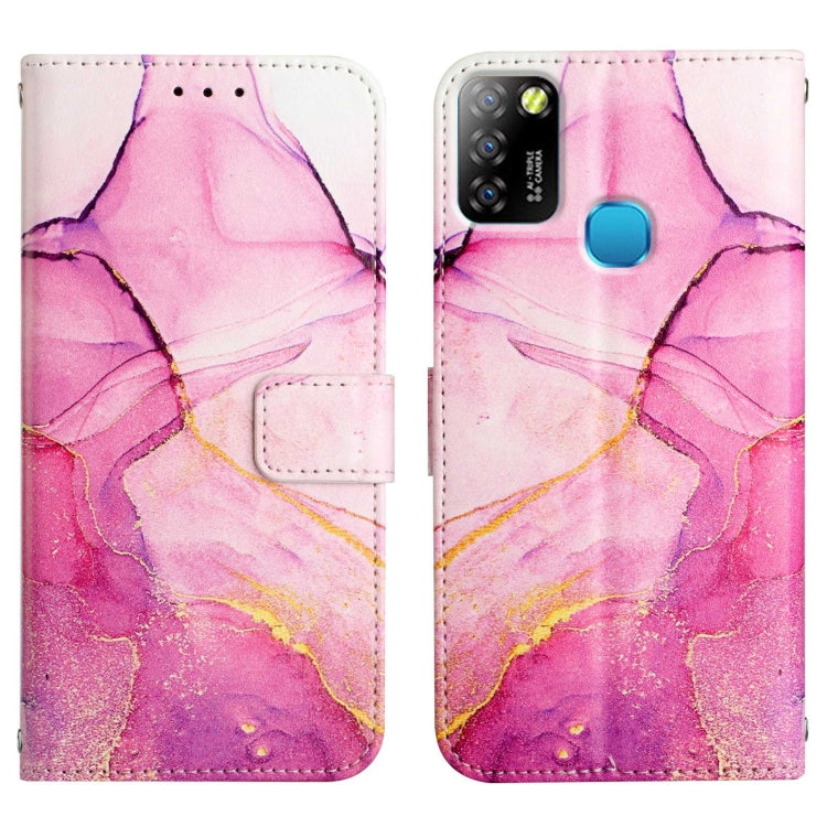 For Infinix Hot 10 Lite / Smart 5 X657 PT003 Marble Pattern Flip Leather Phone Case(Pink Purple Gold LS001) - Infinix Cases by buy2fix | Online Shopping UK | buy2fix