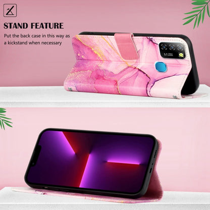 For Infinix Hot 10 Lite / Smart 5 X657 PT003 Marble Pattern Flip Leather Phone Case(Pink Purple Gold LS001) - Infinix Cases by buy2fix | Online Shopping UK | buy2fix