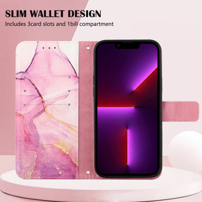 For Infinix Smart 6 PT003 Marble Pattern Flip Leather Phone Case(Pink Purple Gold LS001) - Infinix Cases by buy2fix | Online Shopping UK | buy2fix