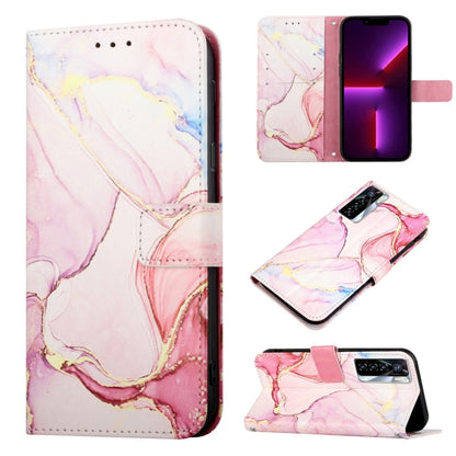For Tecno Camon 17 Pro PT003 Marble Pattern Flip Leather Phone Case(Rose Gold LS005) by buy2fix
