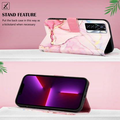 For Tecno Camon 17 Pro PT003 Marble Pattern Flip Leather Phone Case(Rose Gold LS005) by buy2fix