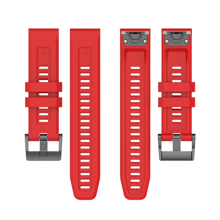 For Garmin Fenix 7 Quick Release Silicone Watch Band(Red) - Watch Bands by buy2fix | Online Shopping UK | buy2fix