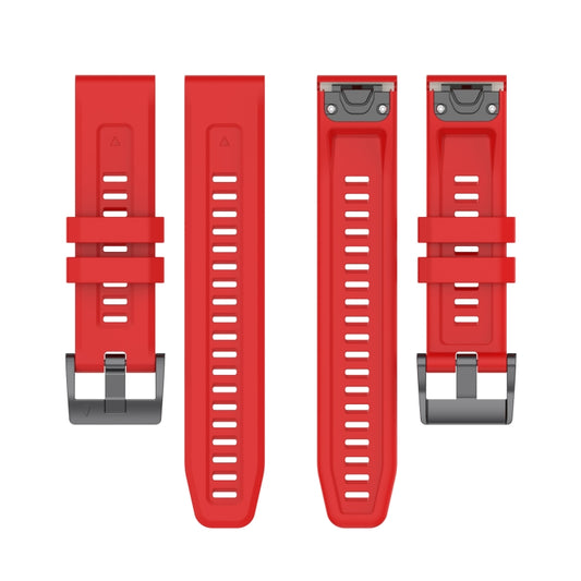 For Garmin Fenix 7 Quick Release Silicone Watch Band(Red) - Watch Bands by buy2fix | Online Shopping UK | buy2fix