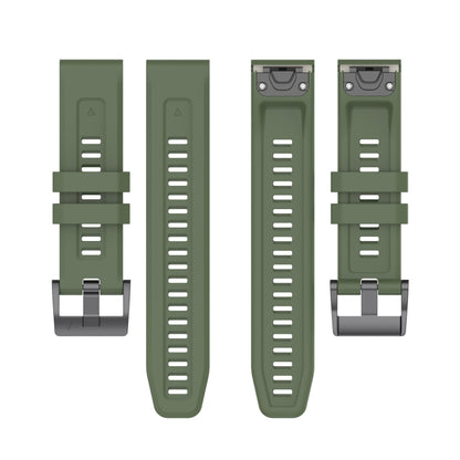 For Garmin Fenix 7X Quick Release Silicone Watch Band(Army Green) by buy2fix