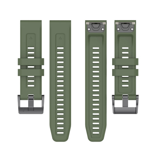 For Garmin Fenix 7X Quick Release Silicone Watch Band(Army Green) - Watch Bands by buy2fix | Online Shopping UK | buy2fix