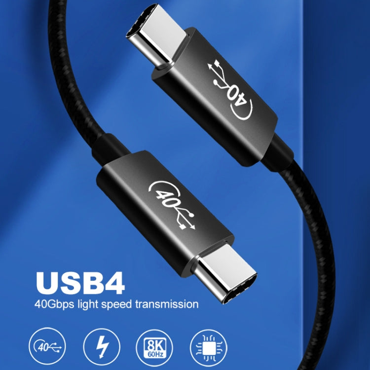 PD 100W USB-C / Type-C to USB-C / Type-C Compatible Thunderbolt 4 Full-function Data Cable, Cable Length:1m(Black and Grey Mesh) by buy2fix