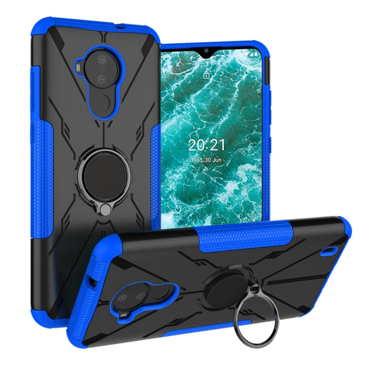 For Nokia C30 Armor Bear Shockproof PC + TPU Phone Protective Case with Ring Holder(Blue) - Nokia Cases by buy2fix | Online Shopping UK | buy2fix
