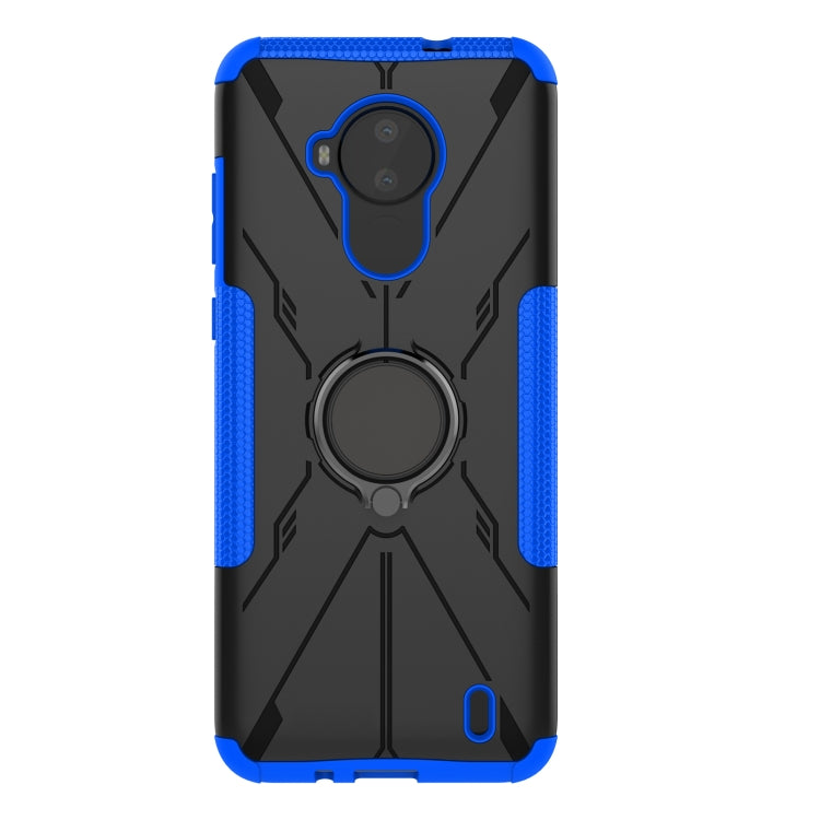 For Nokia C30 Armor Bear Shockproof PC + TPU Phone Protective Case with Ring Holder(Blue) - Nokia Cases by buy2fix | Online Shopping UK | buy2fix