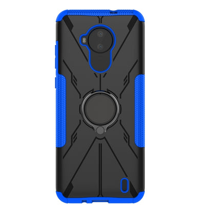 For Nokia C30 Armor Bear Shockproof PC + TPU Phone Protective Case with Ring Holder(Blue) - Nokia Cases by buy2fix | Online Shopping UK | buy2fix