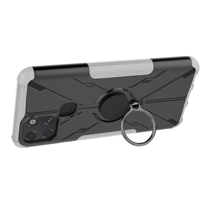 For Infinix Smart 6 Armor Bear Shockproof PC + TPU Phone Protective Case with Ring Holder(White) - Infinix Cases by buy2fix | Online Shopping UK | buy2fix