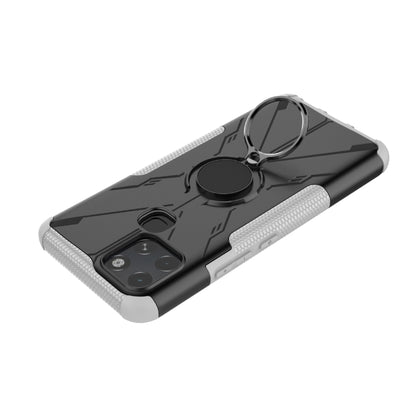 For Infinix Smart 6 Armor Bear Shockproof PC + TPU Phone Protective Case with Ring Holder(White) - Infinix Cases by buy2fix | Online Shopping UK | buy2fix