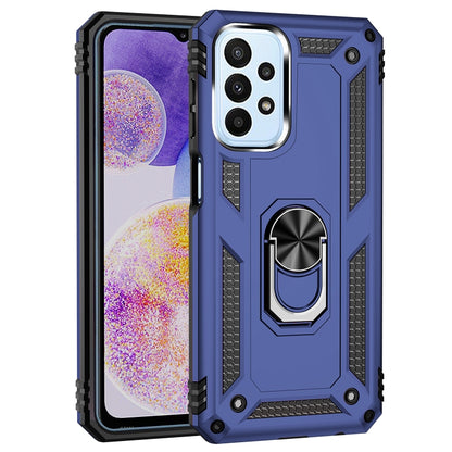 For Samsung Galaxy A23 Shockproof TPU + PC Phone Case with Holder(Blue) - Galaxy Phone Cases by buy2fix | Online Shopping UK | buy2fix