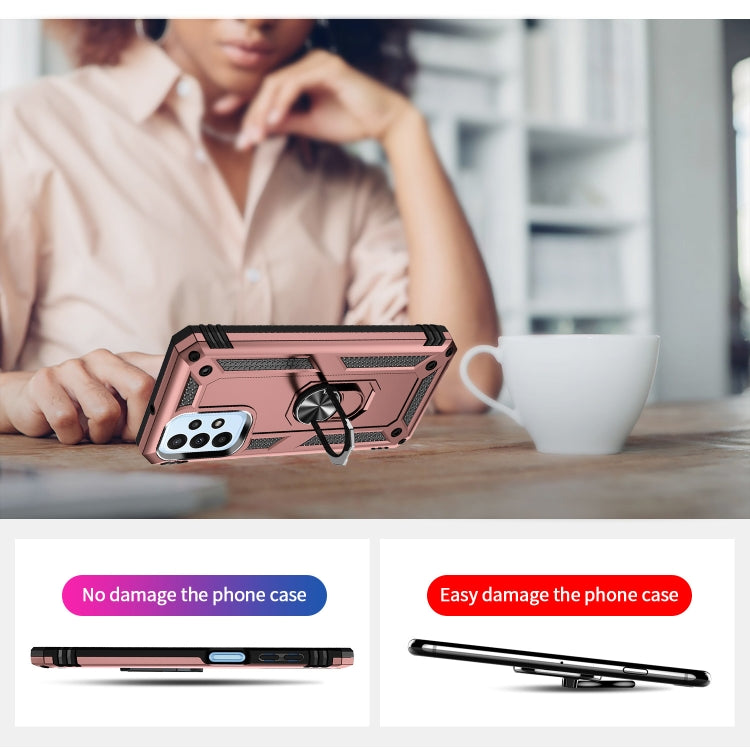 For Samsung Galaxy A23 Shockproof TPU + PC Phone Case with Holder(Rose Gold) - Galaxy Phone Cases by buy2fix | Online Shopping UK | buy2fix
