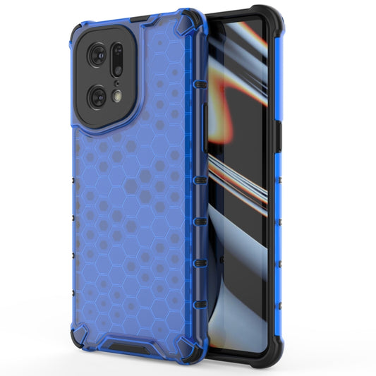 For OPPO Find X5 Pro Shockproof Honeycomb PC + TPU Phone Case(Blue) - OPPO Cases by buy2fix | Online Shopping UK | buy2fix