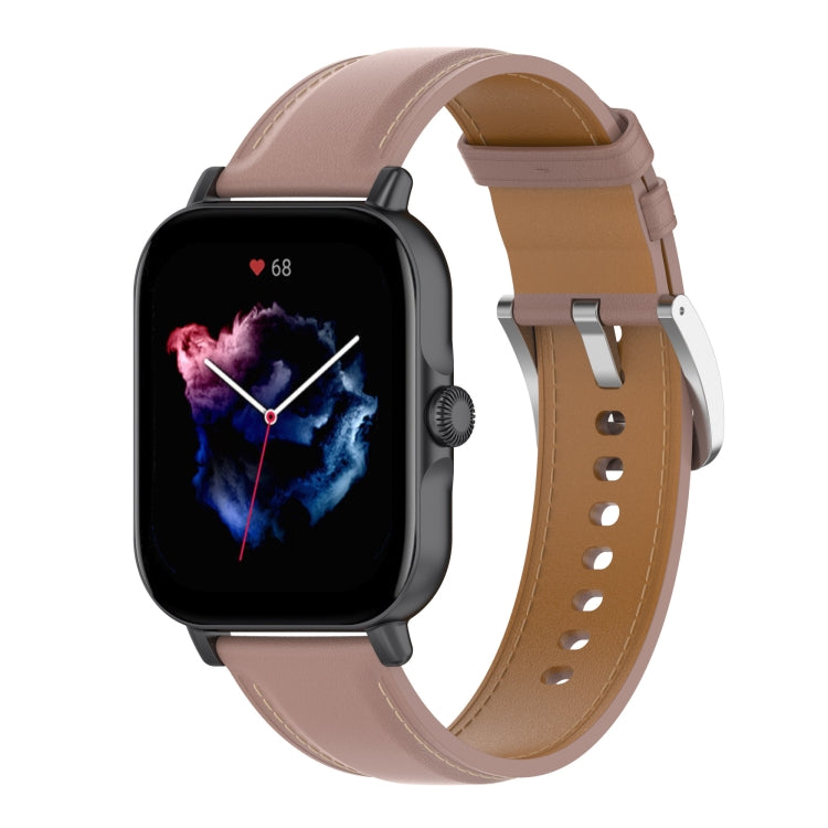 20mm Universal Genuine Leather Watch Band(Dark Pink) - 20mm Bands by buy2fix | Online Shopping UK | buy2fix