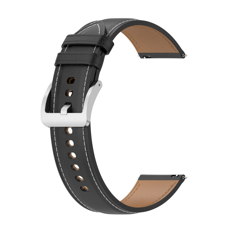 20mm Universal Genuine Leather Watch Band(Black) - 20mm Bands by buy2fix | Online Shopping UK | buy2fix