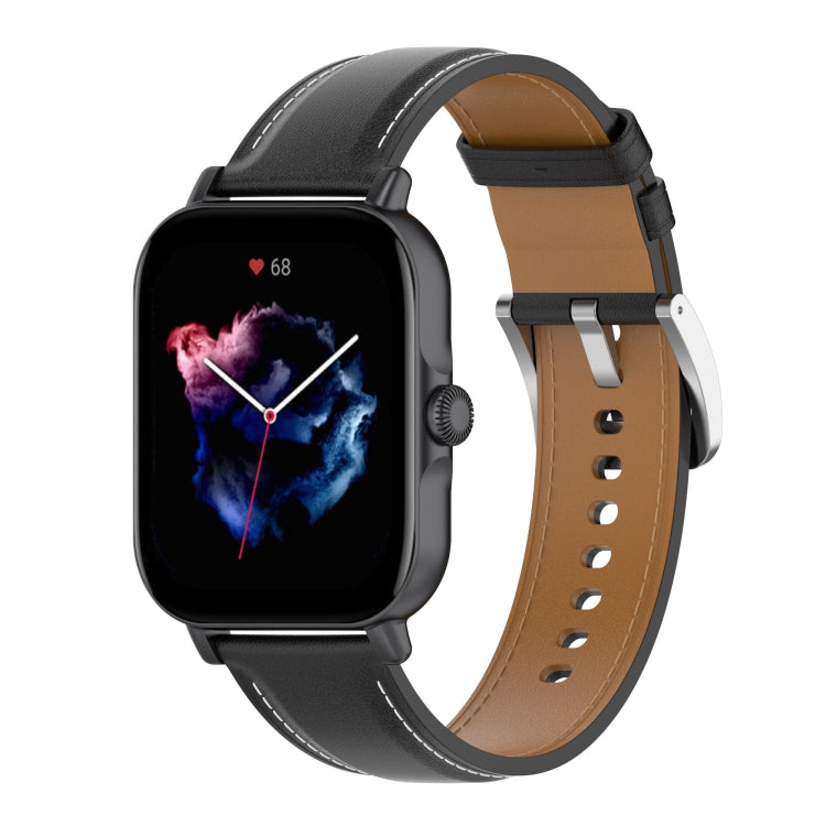 20mm Universal Genuine Leather Watch Band(Black) - 20mm Bands by buy2fix | Online Shopping UK | buy2fix