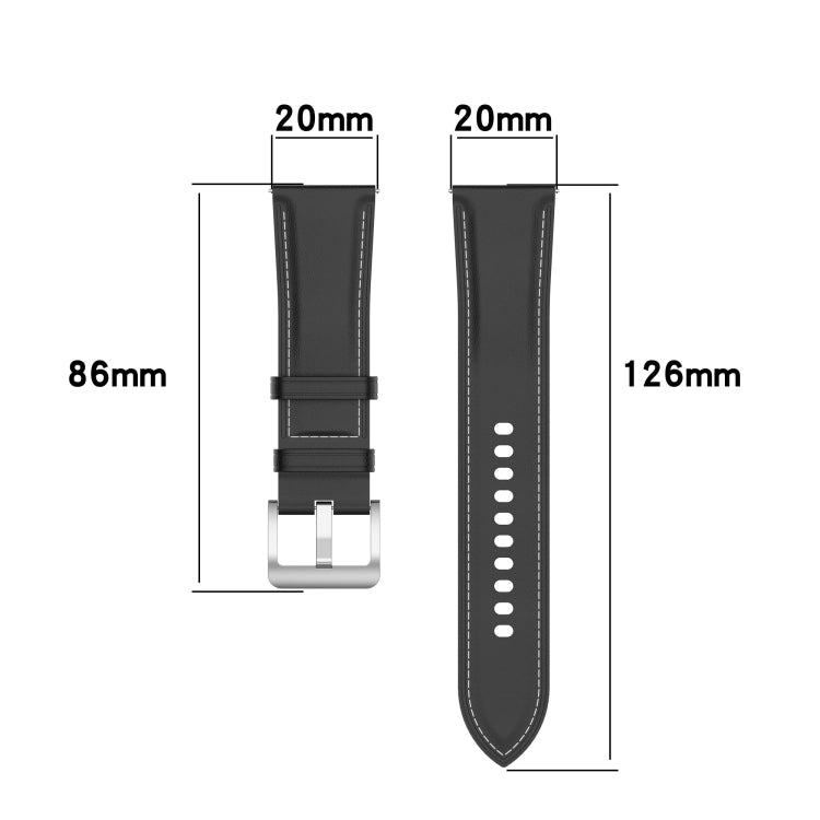 20mm Universal Genuine Leather Watch Band(Dark Pink) - 20mm Bands by buy2fix | Online Shopping UK | buy2fix